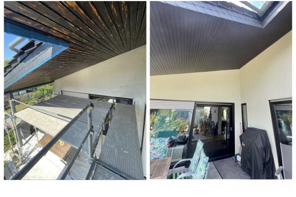 Aussen-Dachübertstand-Holz Wetterschutzfarbe