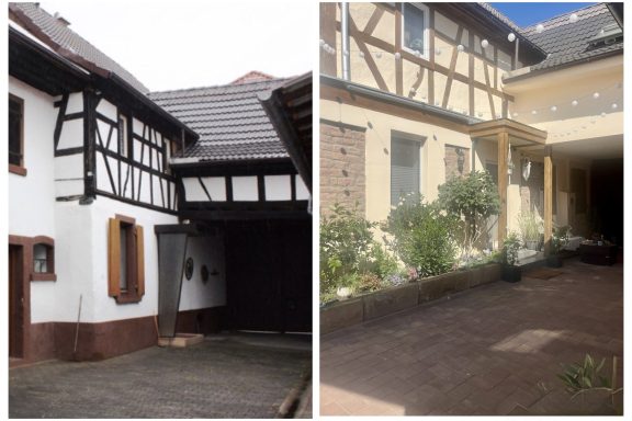 Altbausanierung, Fassadengestaltung, Aussenputz, holzbearbeitung, Farbe